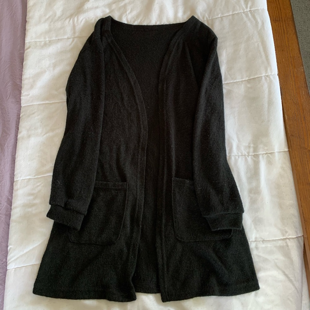 Romwe/SHEIN Black LightweightCardigan